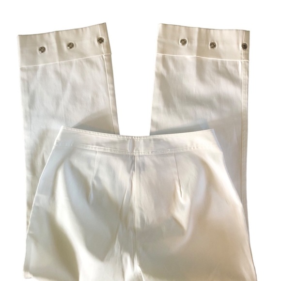 VTG Montage High Waisted Crop Pant White Sz. 10 Rhinestone Grommets Embellished - Picture 4 of 7
